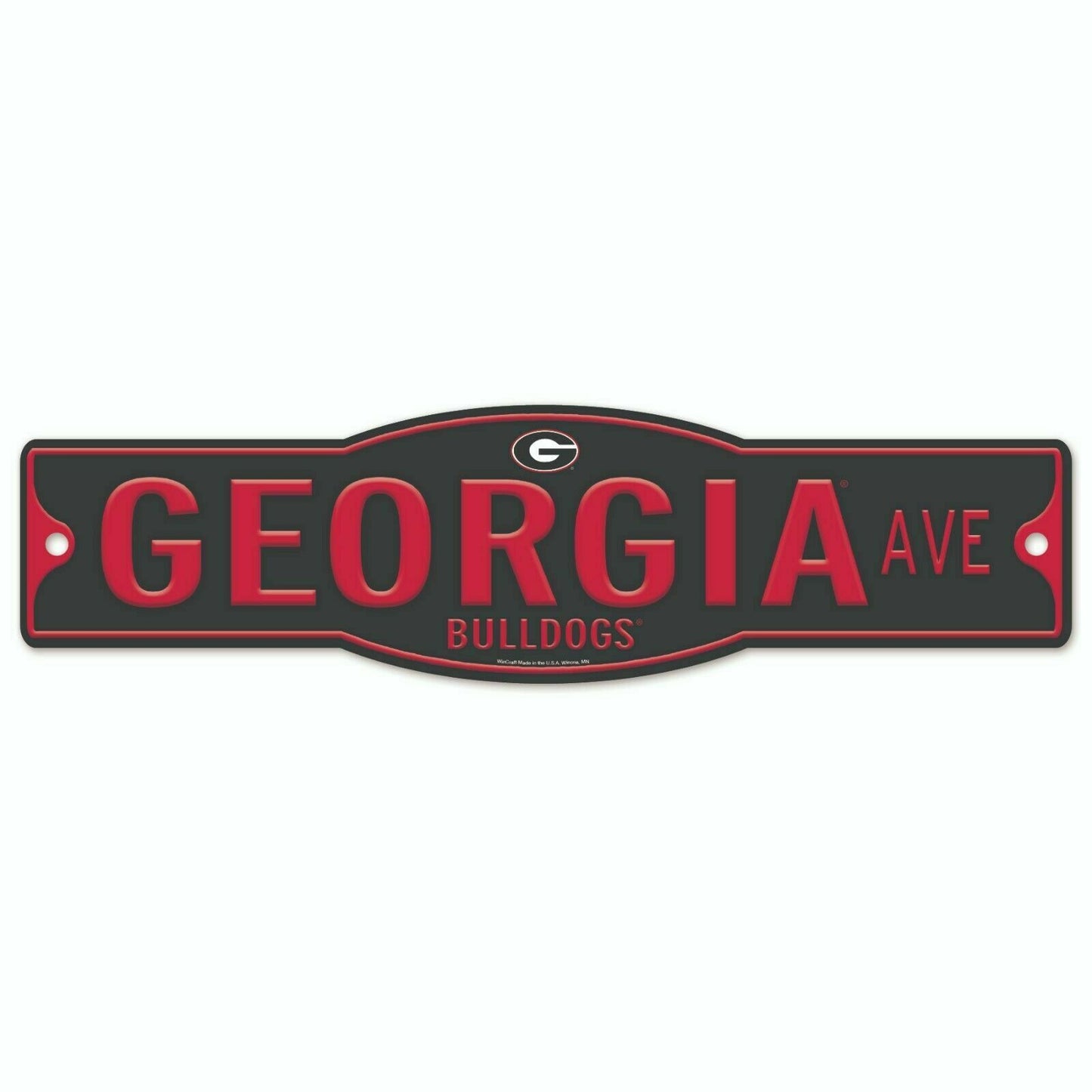 Georgia Bulldogs 4" x 17" Street Sign NCAA Dawgs - Black Sign