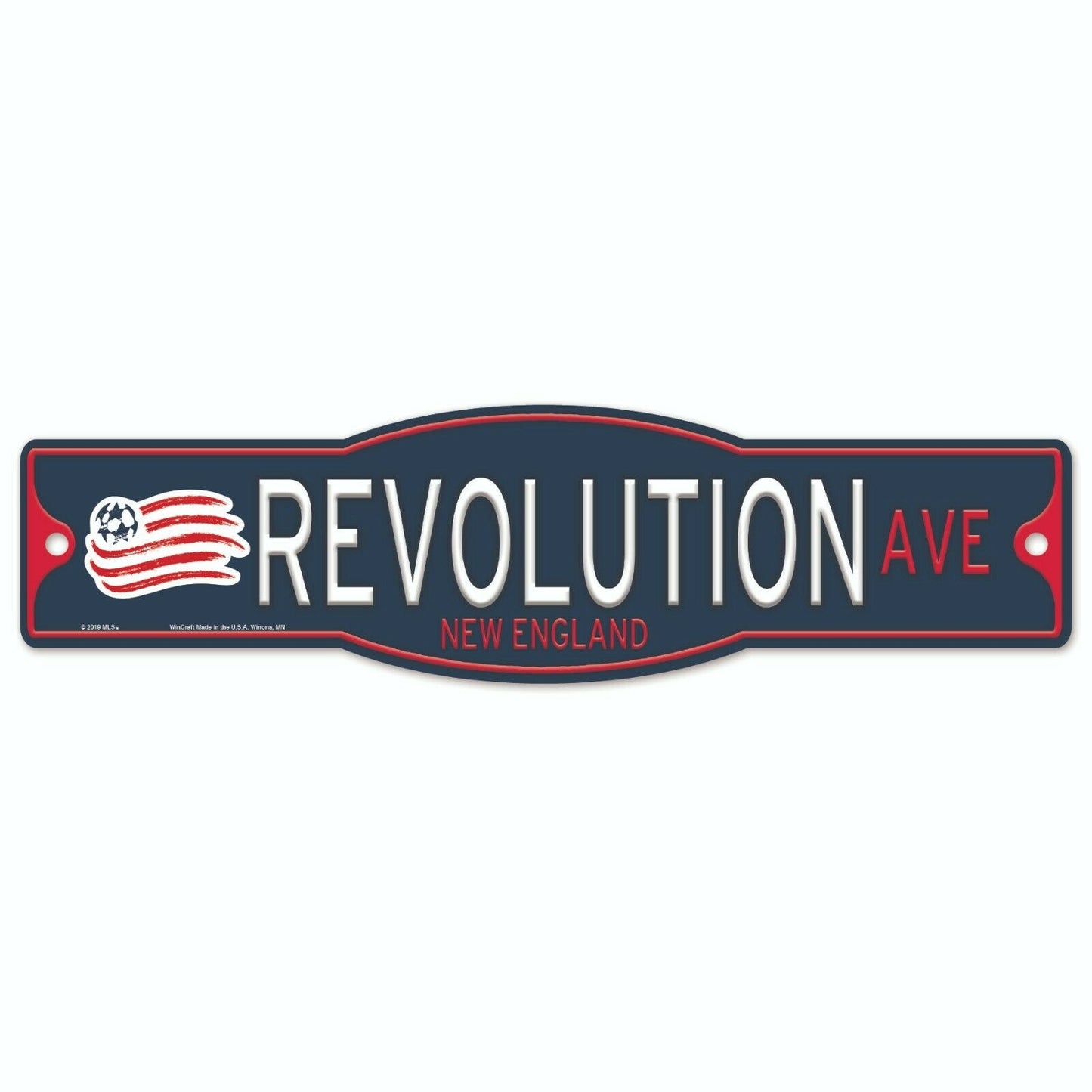 New England Revolution FC MLS 4"x17" Plastic Street Sign