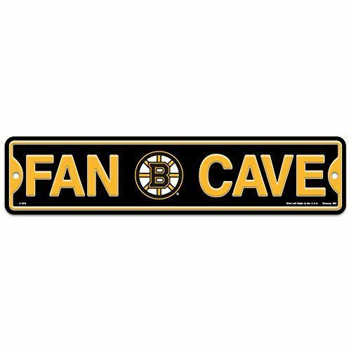 WinCraft Boston Bruins Plastic Fan Cave Sign 4" x 17" Street Sign NHL