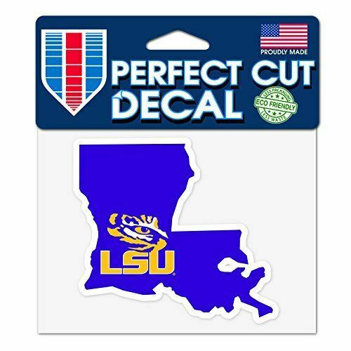 LSU Tigers 4"x5" Perfect Cut State Decal - Louisiana State University Tigers
