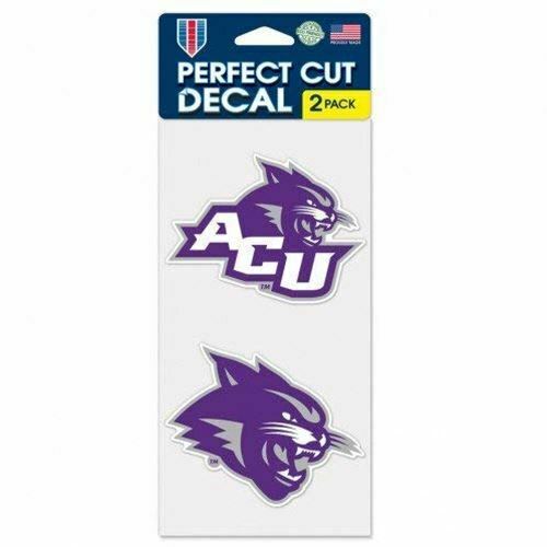 Abilene Christian University Wildcats 4"x8" Die Cut Decal (Two - 4"x4" Decals)