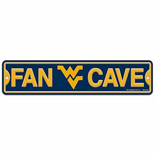 WinCraft West Virginia WVU Mountaineers Plastic Fan Cave Sign 4" x 17" Street Si