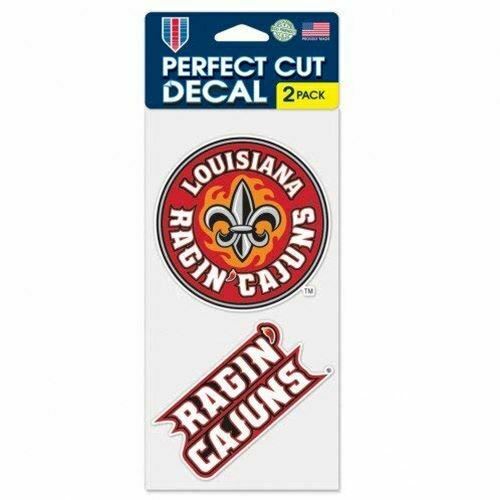 WinCraft Louisiana - Lafayette Ragin Cajuns 4"x8" Die Cut Decal (Two - 4"x4" Dec