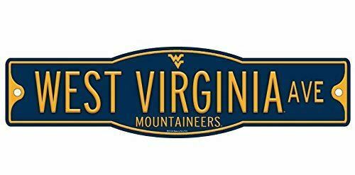 WVU West Virginia University Mountaineers 4" x 17" Street Sign NCAA