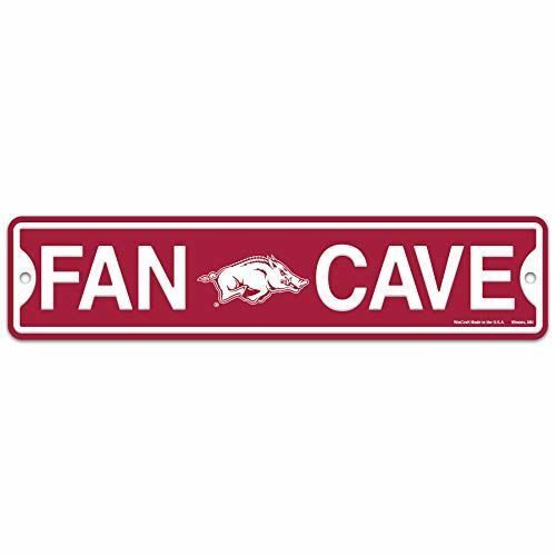 WinCraft Arkansas Razorbacks Plastic Fan Cave Sign 4" x 17" Street Sign NCAA