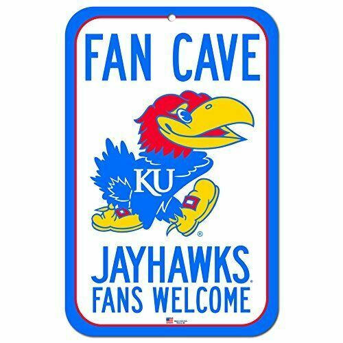 11"x17" Fan Cave Street Sign University of Kansas Jayhawks