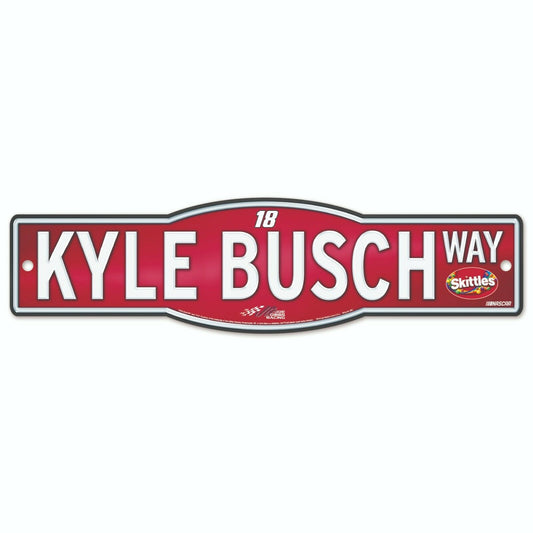 Kyle Busch #18 NASCAR 4"x17" Street Sign - Red Sign