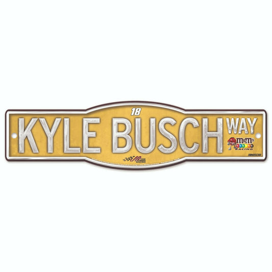 Kyle Busch #18 NASCAR 4"x17" Street Sign - Yellow Sign