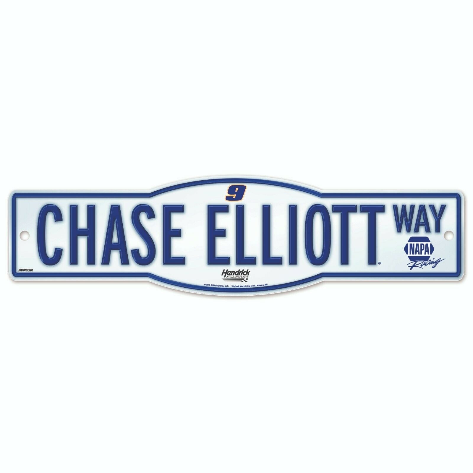 Wincraft Chase Elliott #9 NASCAR 4"x17" Street Sign - White