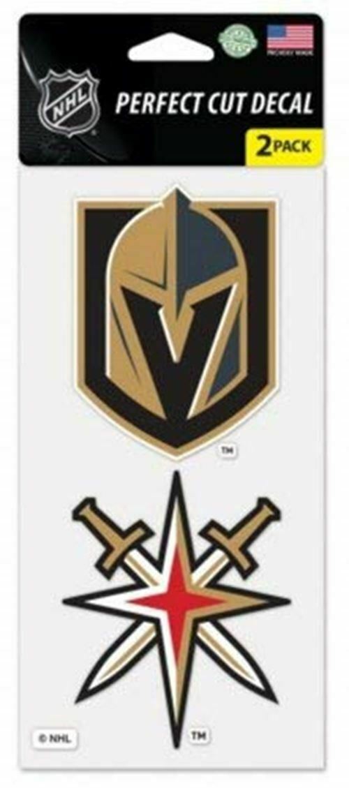 WinCraft NHL Vegas Golden Knights NHL 2 Piece Die Cut Decal, Black, 4 x 8