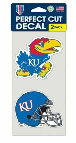 WinCraft NCAA University of Kansas Perfect Cut Decal (Set of 2), 4" x 4"