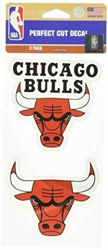 WinCraft NBA Chicago Bulls Perfect Cut Decal (Set of 2), 4" x 4"