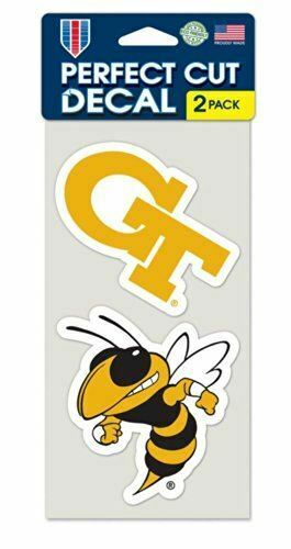 WinCraft NCAA Georgia Tech Perfect Cut Decal (Set of 2), 4" x 4"