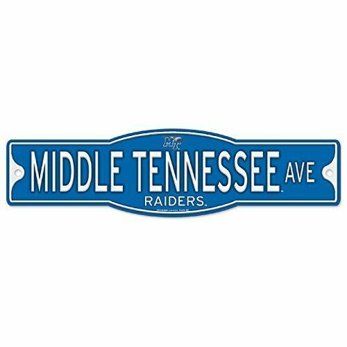 Middle Tennessee Blue Raiders Lightning 4" x 17" Plastic Street Sign