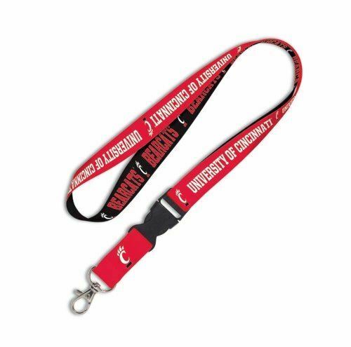 NCAA University of Cincinnati 81566012 Lanyard with Detachable Buckle, 3/4"
