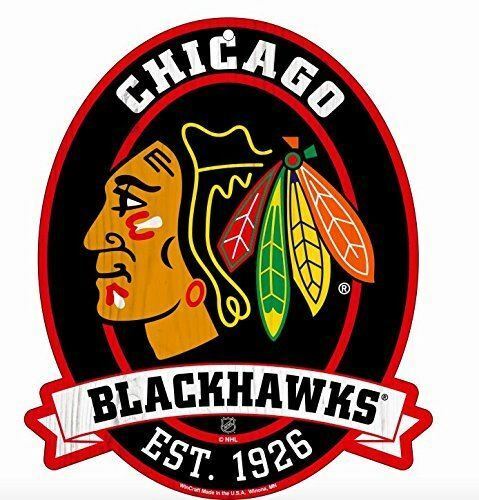 11X13" Chicago Blackhawks NHL Wood Street Sign