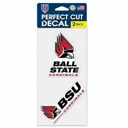 WinCraft Ball State Cardinals 4"x8" Die Cut Decal (Two - 4"x4" Decals)