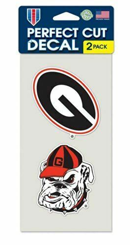 Georgia Bulldogs Logo Die Cut Decals 2-Pack 4" x 8" (Colored)