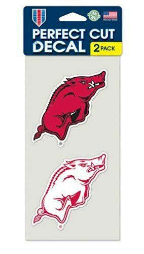 WinCraft NCAA University of Arkansas Perfect Cut Decal (Set of 2), 4" x 4"