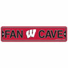 Wisconsin Badgers Plastic Fan Cave Sign 4&quot; x 17&quot; Street Sign NCAA