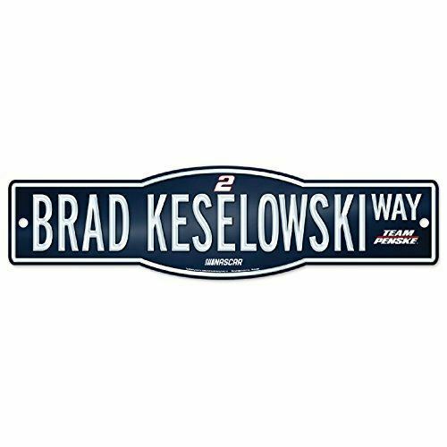 WinCraft Brad Keselowski # 2 Blue Street Sign 4" x 17" - NASCAR