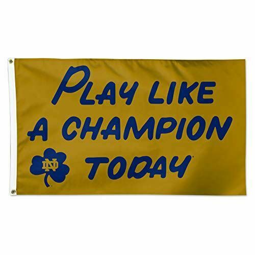 WinCraft Notre Dame PLAY LIKE A CHAMPION with ND Logo 3 x 5 Ft Deluxe Banner Fla