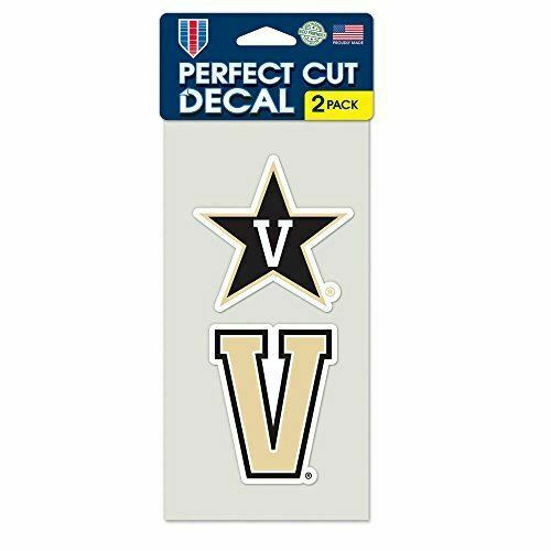 WinCraft NCAA Vanderbilt University Perfect Cut Decal (Set of 2), 4" x 4"