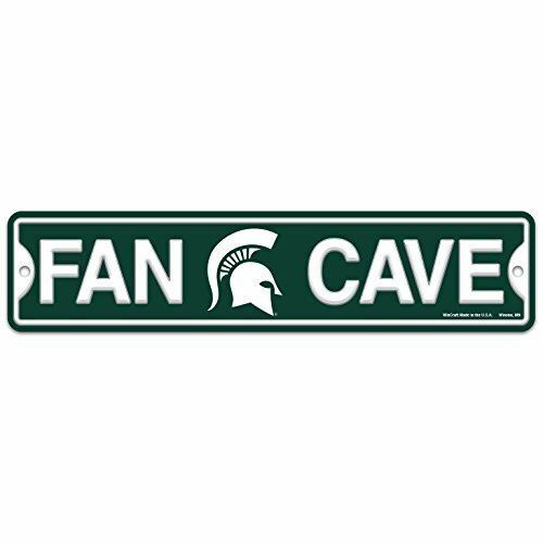 WinCraft Michigan State Spartan Plastic Fan Cave Sign 4" x 17" Street Sign NCAA