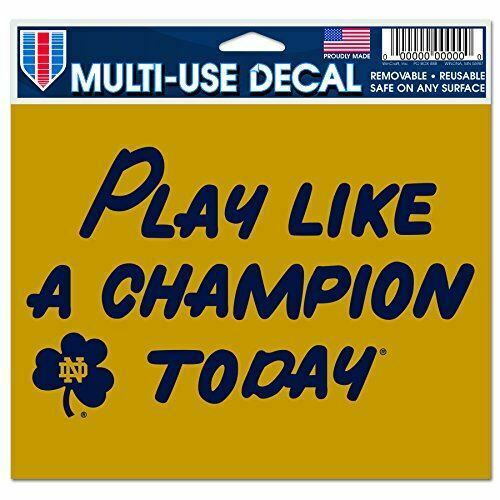 Notre Dame - Play Like A Champion Today Ultra decals 5" x 6" - Shamrock