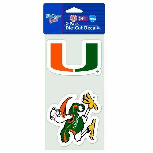 NCAA Miami Hurricanes 4-by-8 Die Cut Decal