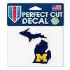 Michigan Wolverines 4&quot;x5&quot; Perfect Cut State Decal