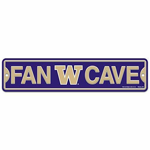 WinCraft Washington Huskies Plastic Fan Cave Sign 4" x 17" Street Sign NCAA