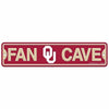 WinCraft Oklahoma Sooners Plastic Fan Cave Sign 4&quot; x 17&quot; Street Sign NCAA