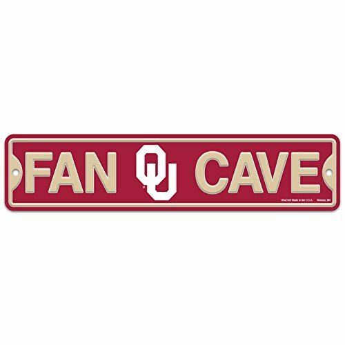 WinCraft Oklahoma Sooners Plastic Fan Cave Sign 4" x 17" Street Sign NCAA