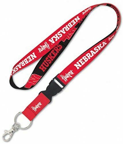 NCAA University of Nebraska 19671016 Lanyard with Detachable Buckle, 1"