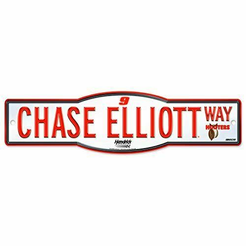 Chase Elliott #9 NASCAR 4"x17" Street Sign - White and Orange