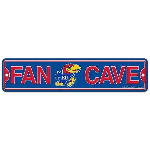 WinCraft Kansas Jayhawks Plastic Fan Cave Sign 4" x 17" Street Sign NCAA