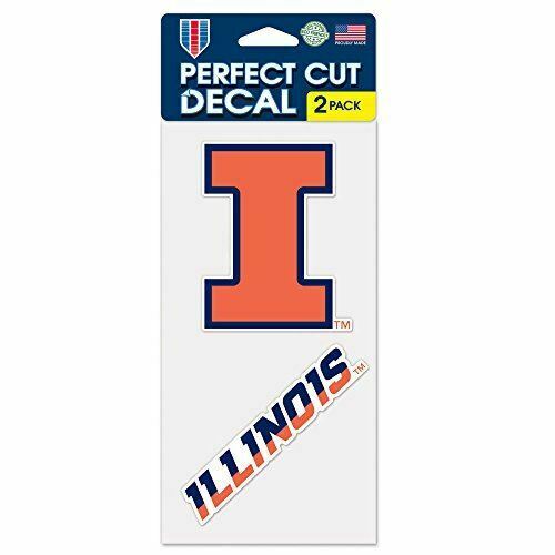 WinCraft NCAA University of Illinois Perfect Cut Decal (Set of 2), 4" x 4"