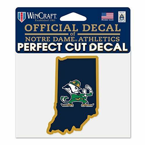 WinCraft Notre Dame Fighting Irish - Leprechaun NCAA 4"x5" Perfect Cut State Dec