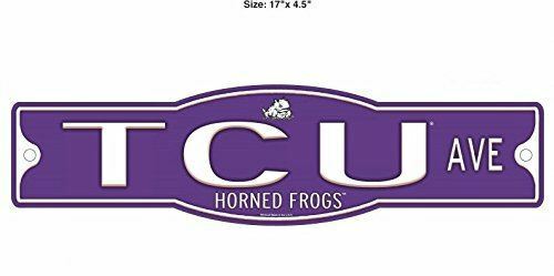 TCU Texas Christian University Horned Frogs 4" x 17" Street Sign NCAA