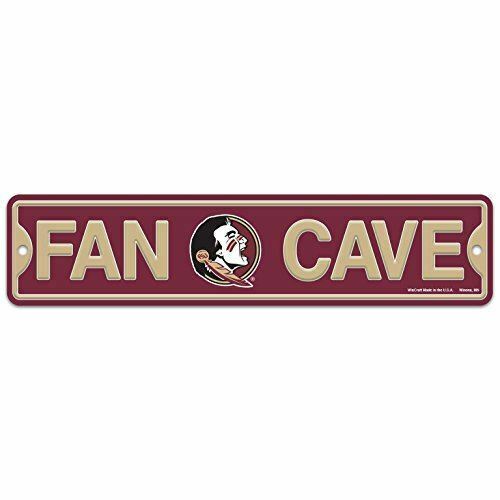 WinCraft Florida State FSU Seminoles Plastic Fan Cave Sign 4" x 17" Street Sign