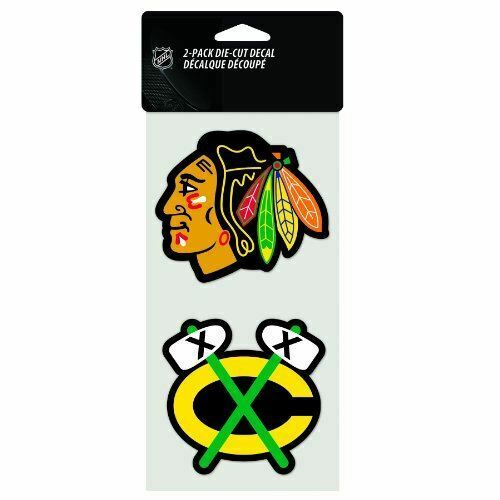 NHL Chicago Blackhawks 2-Piece Die-Cut Decal, 4" x 8"