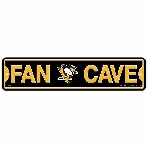 WinCraft Pittsburgh Penguins Plastic Fan Cave Sign 4" x 17" Street Sign NHL