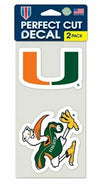 Miami Hurricanes Set of 2 Die Cut Decals