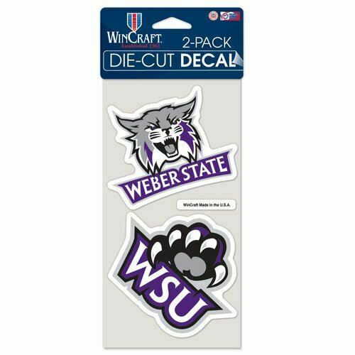 NCAA Weber State University Perfect Cut Decal (Set of 2), 4" x 4"