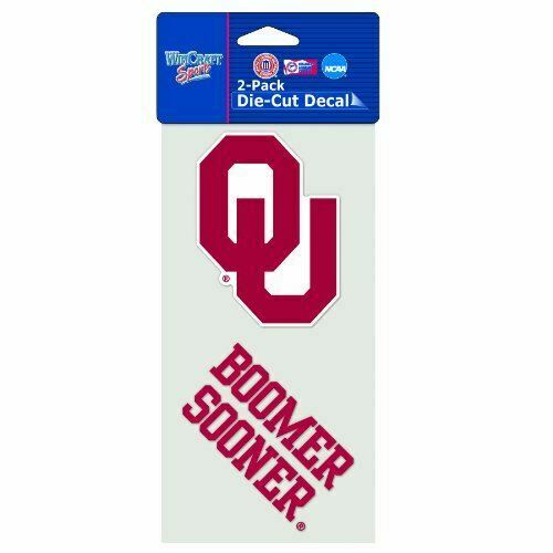 NCAA Oklahoma Sooners 2-Piece Die-Cut Decal, 4" x 8"