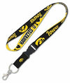 Iowa Hawkeyes I Love Hawkeyes Premium Lanyard Keychain W/ Detachable Buckle, 23