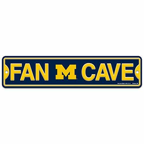 WinCraft Michigan Wolverines Plastic Fan Cave Sign 4" x 17" Street Sign NCAA