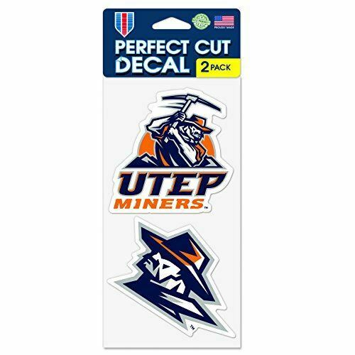 UTEP University of Texas El Paso Miners Set of 2 Die Cut Decals (4" x 4" ea)