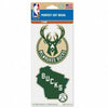 WinCraft NBA Milwaukee Bucks Perfect Cut Decal (Set of 2), 4&quot; x 4&quot;